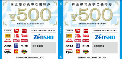 ゼンショーお食事券 出典:ゼンショー公式HPより