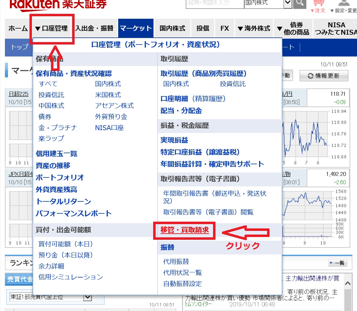 図解入り説明 楽天証券からsmbc日興証券に株式移管するやり方