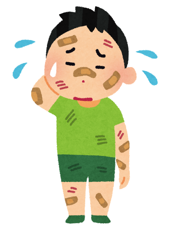 絆創膏がいる少年