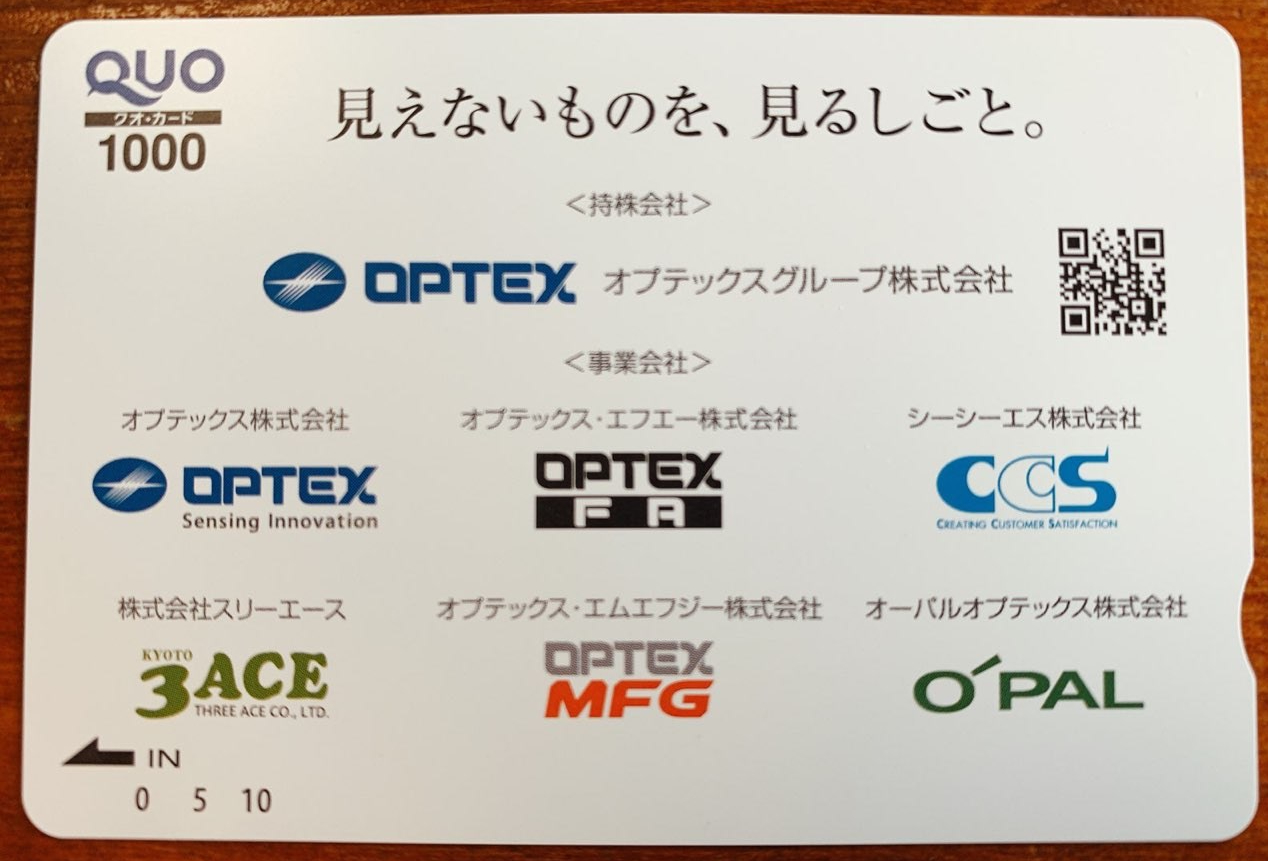 オプテックスグループの株主優待(2019年12月期)