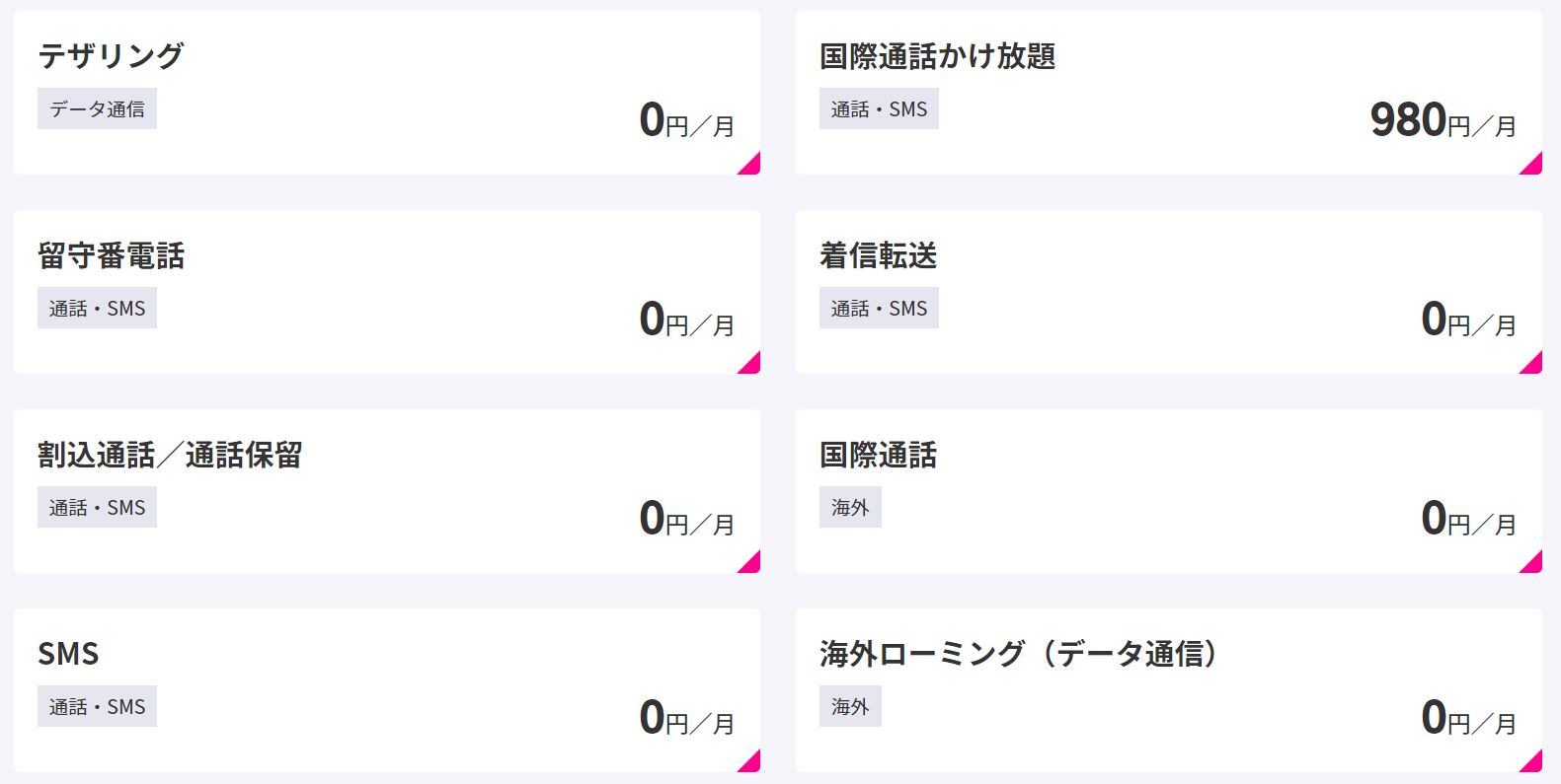 オプションメニュー