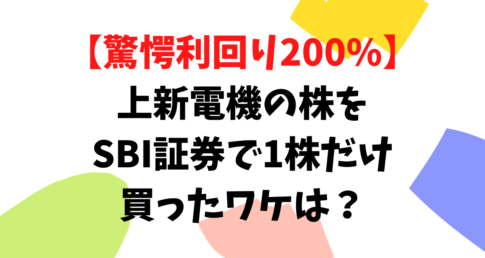 【驚愕利回り200%】上新電機の株をSBI証券で1株だけ買ったワケは？