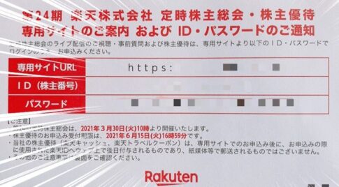 楽天（4755）からの株主優待