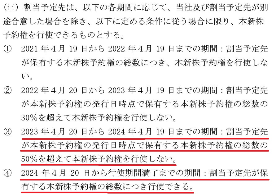 大成温調の新株予約権