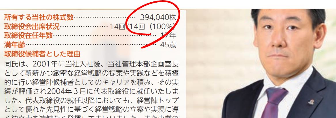 望月社長の自社株保有数