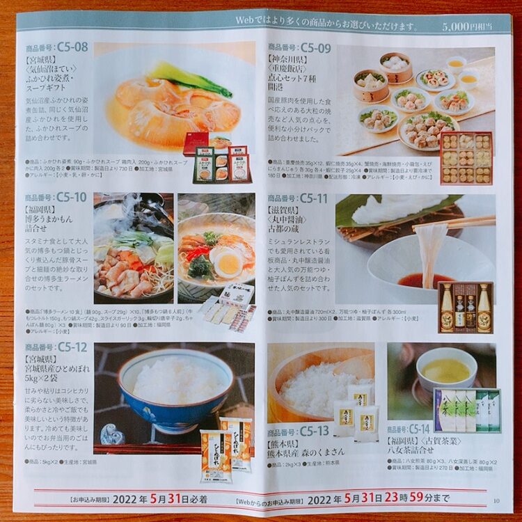 東海カーボンの株主優待カタログ内容