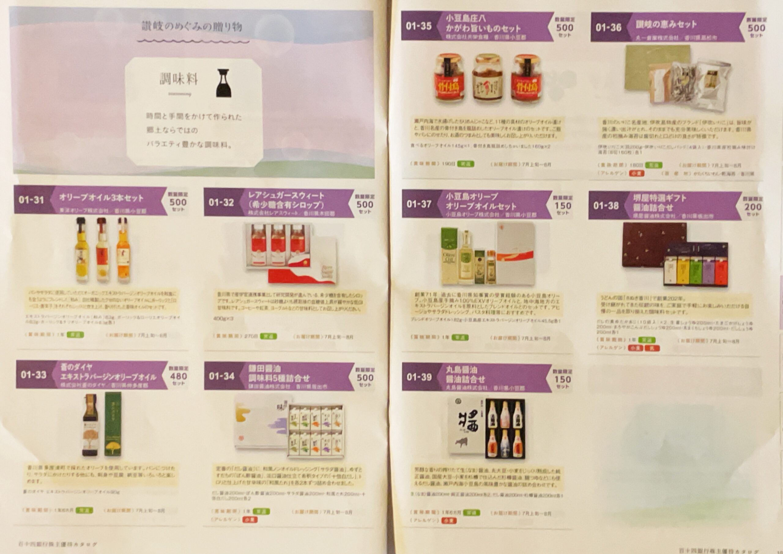 2022年の百十四銀行の株主優待カタログ