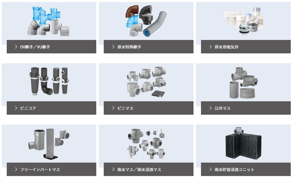 前澤化成工業の製品の一部
