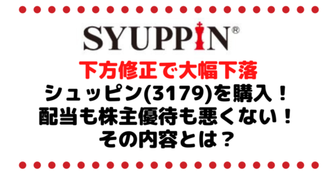 業績下方修正で大幅下落したシュッピン（3179）を買ってみた！配当も株主優待も悪くない！その内容とは？