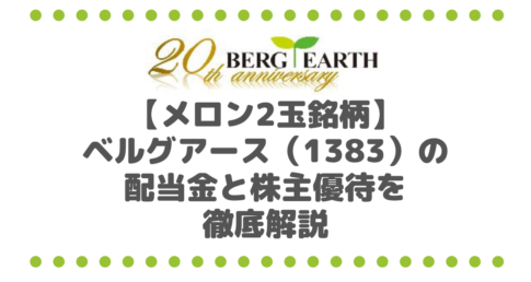 【メロン2玉セット銘柄】ベルグアース（1383）の配当金と大人気の株主優待を徹底解説