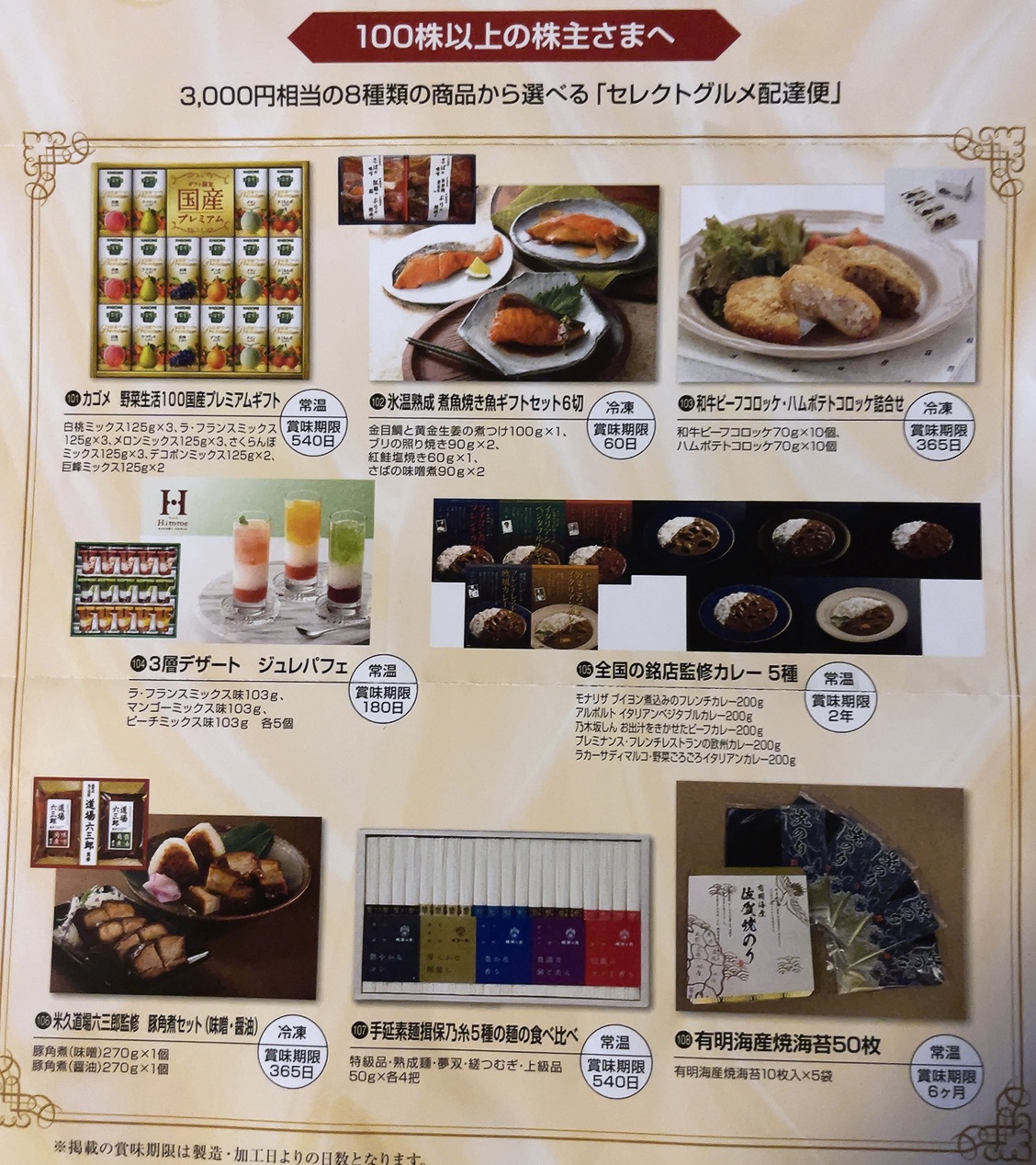 カネ美食品の株主優待カタログ