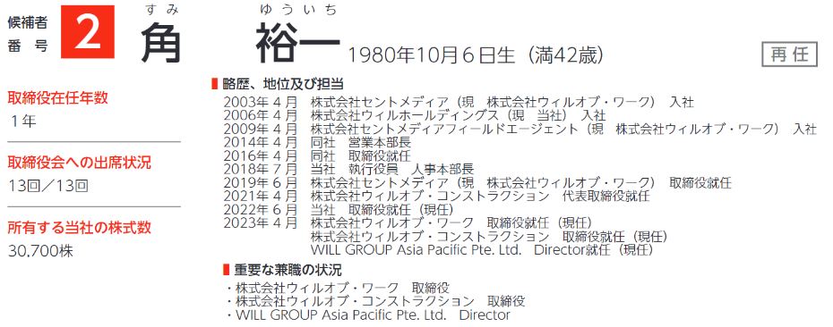 角社長の経歴