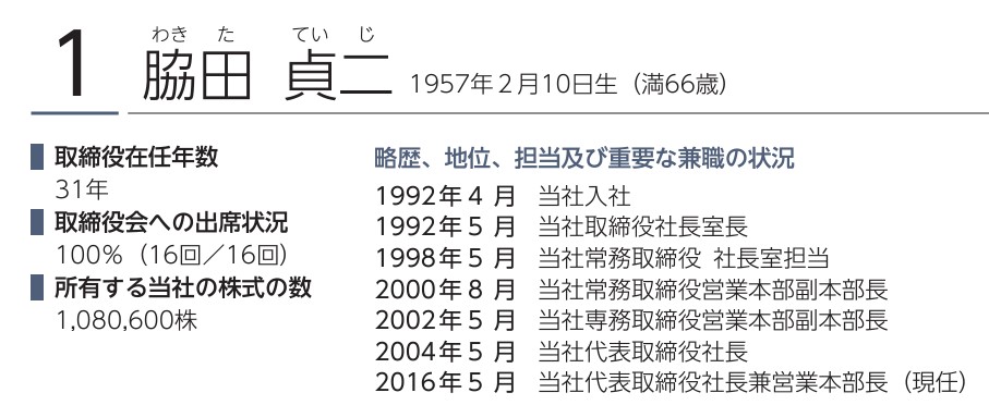 脇田社長の経歴