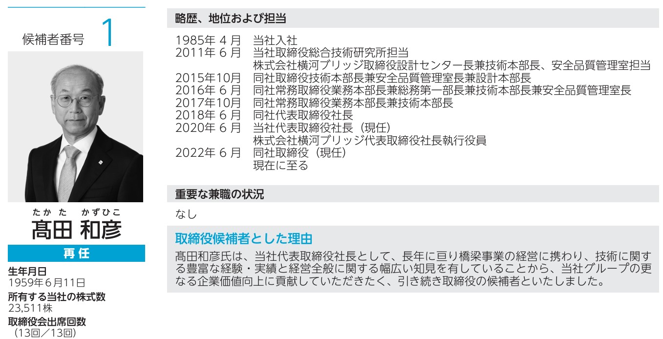 横河ブリッジホールディングス社長経歴