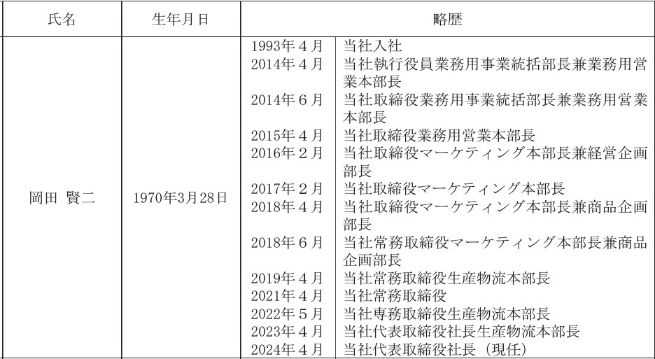 岡田社長の経歴