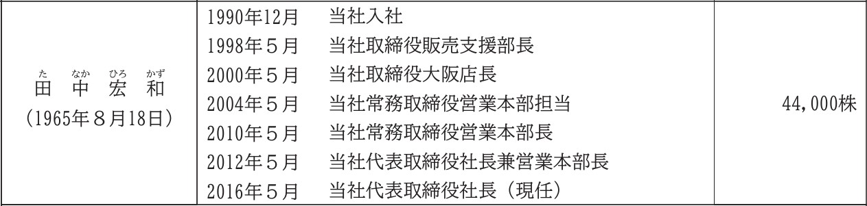 田中社長の経歴