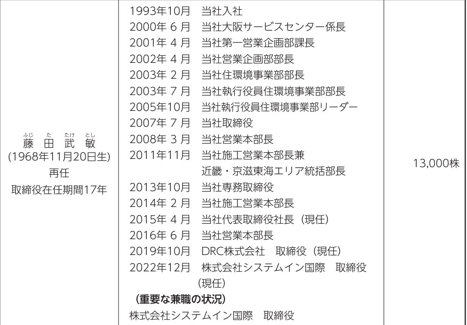 ダイサン社長の経歴