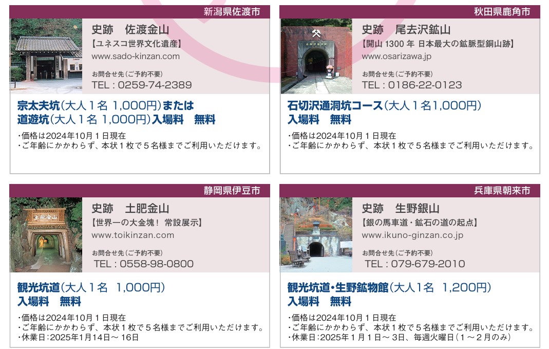 佐渡金山無料券