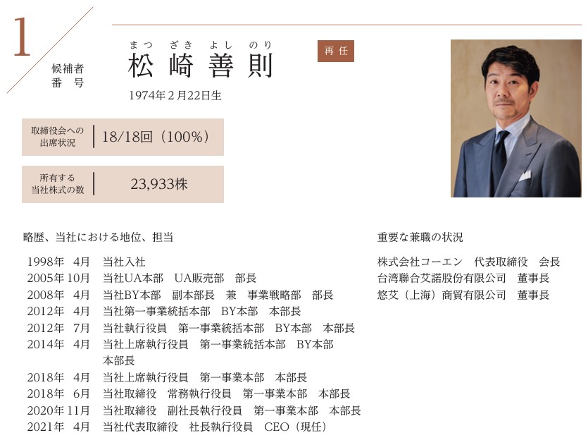 ユナイテッドアローズの社長経歴