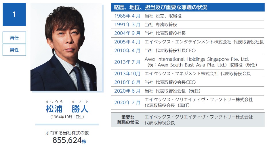 エイベックス社長経歴