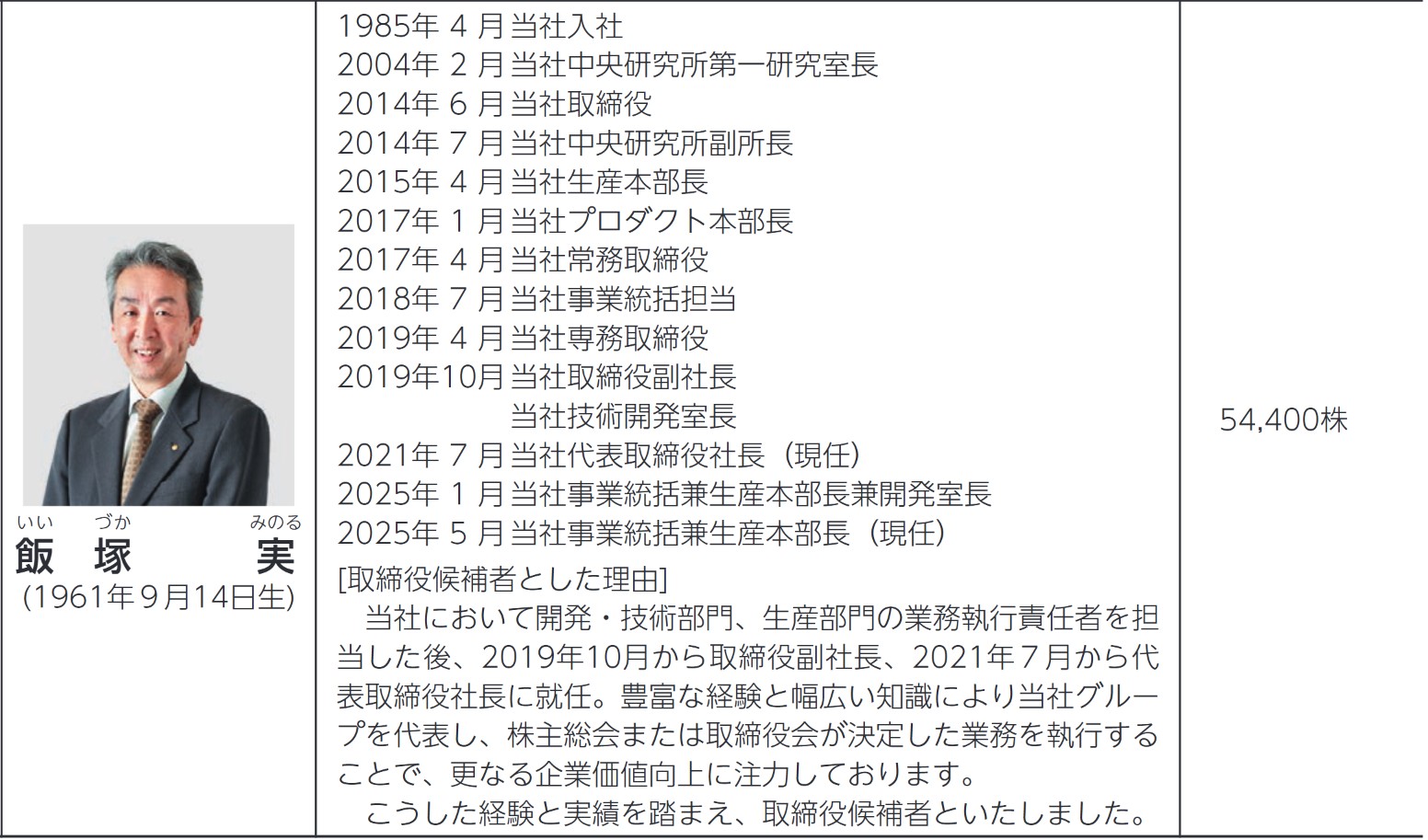 大真空の社長経歴