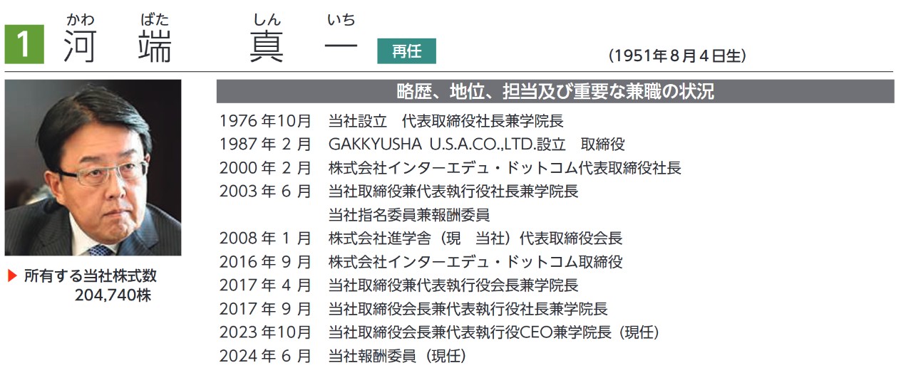 学究社の社長経歴