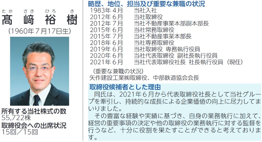 名古屋鉄道の社長経歴